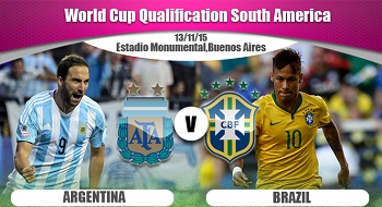 พรีวิวฟุตบอลโลก 2018  รอบคัดเลือก โซนอเมริกาใต้ : อาร์เจนตินา - บราซิล